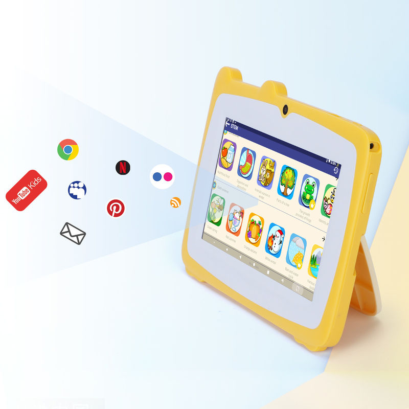 C Idea 7 Inch Kids Tablety z ekranem dotykowym Podwójne kamery Wysokiej Definicji Ekran 2+32G Żółty