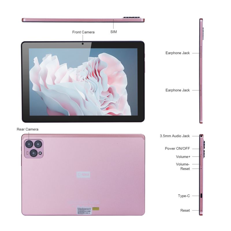 Pomysł C 8GB RAM 10 Inch Tablet PC 256GB ROM TF 256GB Rozszerzalny 1280×800 IPS Ekran 10000mAh Bateria CM 8000plus