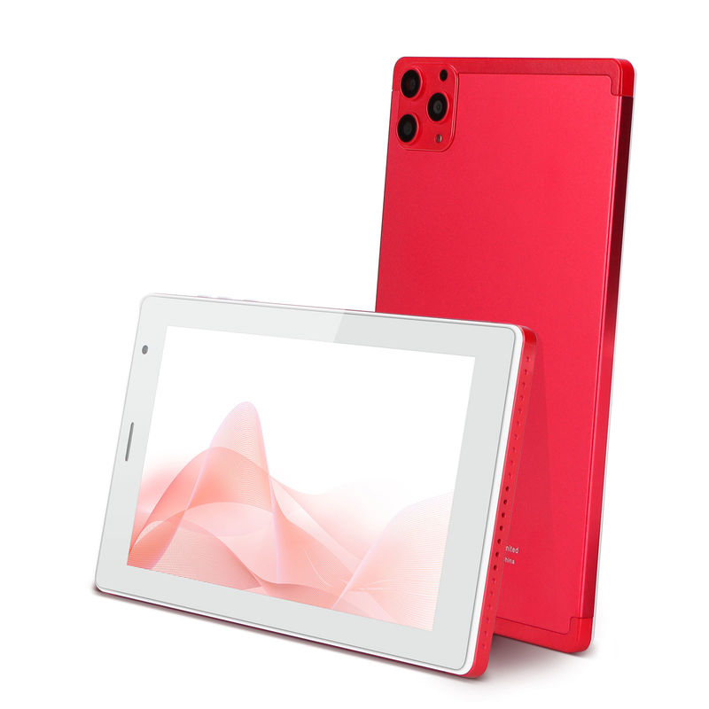 C idea 7 Inch Tablet PC 8GB RAM 512GB ROM Quad Core Processor Dual Camera WiFi/BT dla nastolatków z obudową CM513 (czerwony)