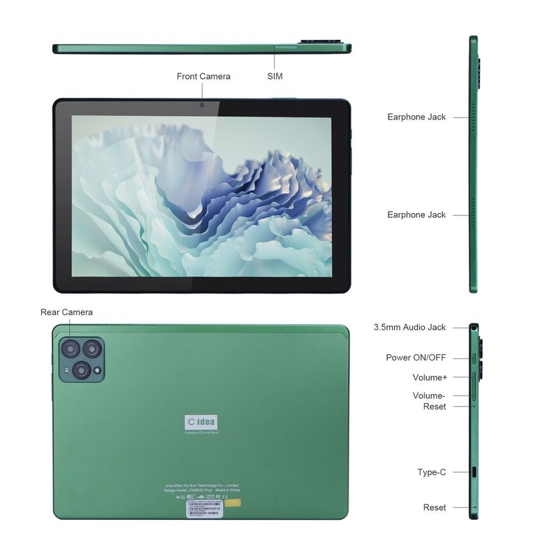 C idea 10 Inch Tablet PC Z 13MP + 16MP Kamery I 256GB Rozszerzona pamięć Wysokiej Definicji IPS Display CM8000plus