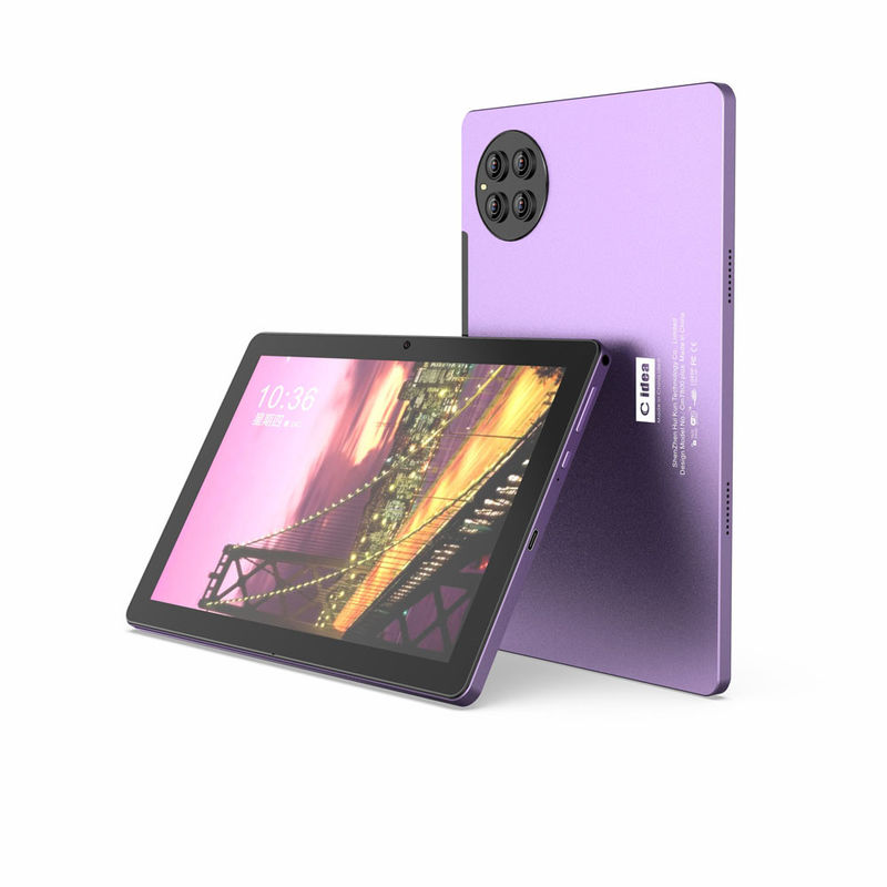 C idea 10 Inch Tablet PC 8 Core CPU 8GB RAM 512GB Storage Dual Camera Purple Tablet dla dorosłych z klawiaturą CM7800