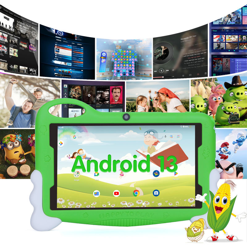 C idea Kids Student Study Tablet 7 Inch Cute Długa żywotność akumulatora 32GB Przechowywanie 2MP + 5MP Podwójne kamery CM90 Zielony