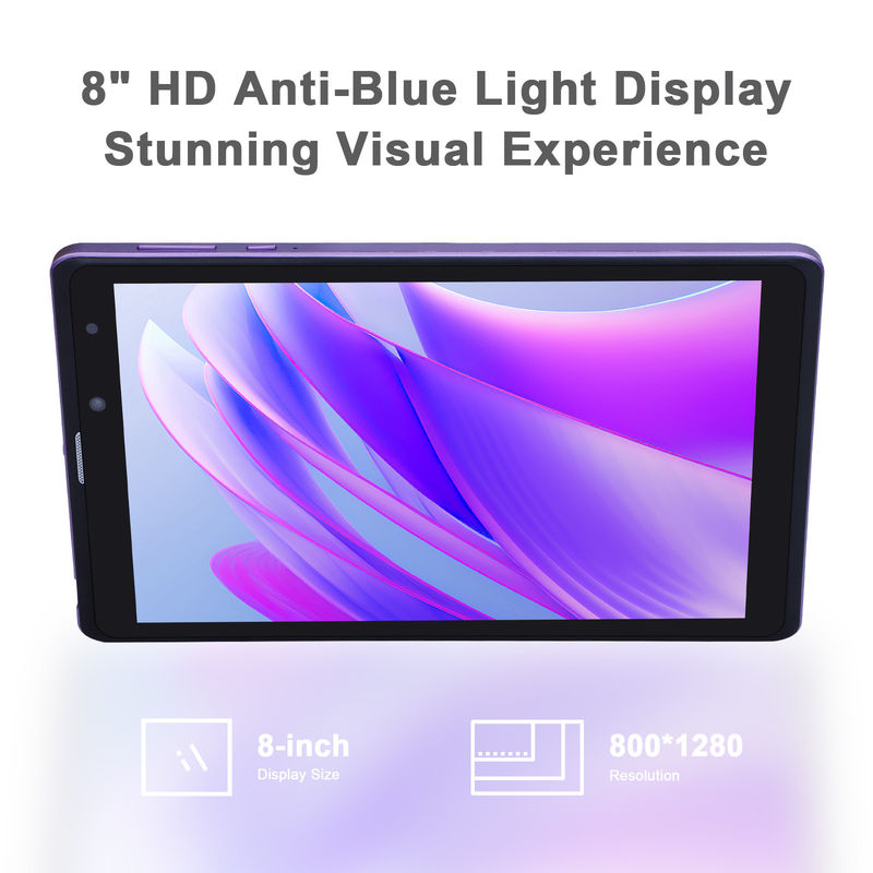 C idea Android 12 Tablety Purple Portable Reading Długa żywotność baterii Karta TF Rozszerzalny ekran HD Tablety z obudową CM835