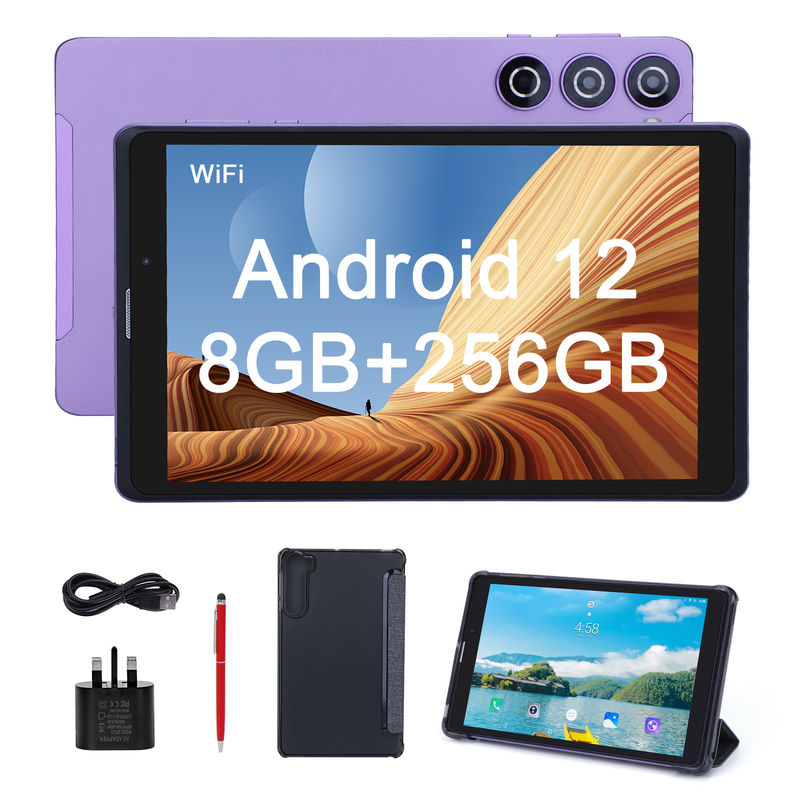 C idea Android 12 Tablety Purple Portable Reading Długa żywotność baterii Karta TF Rozszerzalny ekran HD Tablety z obudową CM835