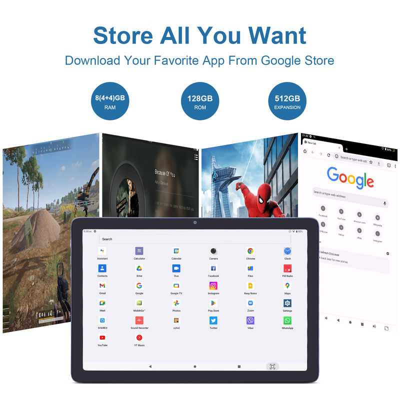 C idea 10,1 cala Android 12 Tablet 8 GB RAM 128 GB ROM Model CM1200