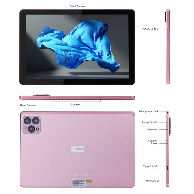 C Idea 10 cali Android 12 Tablet 8GB RAM 256GB ROM Model CM8000PLUS Pink