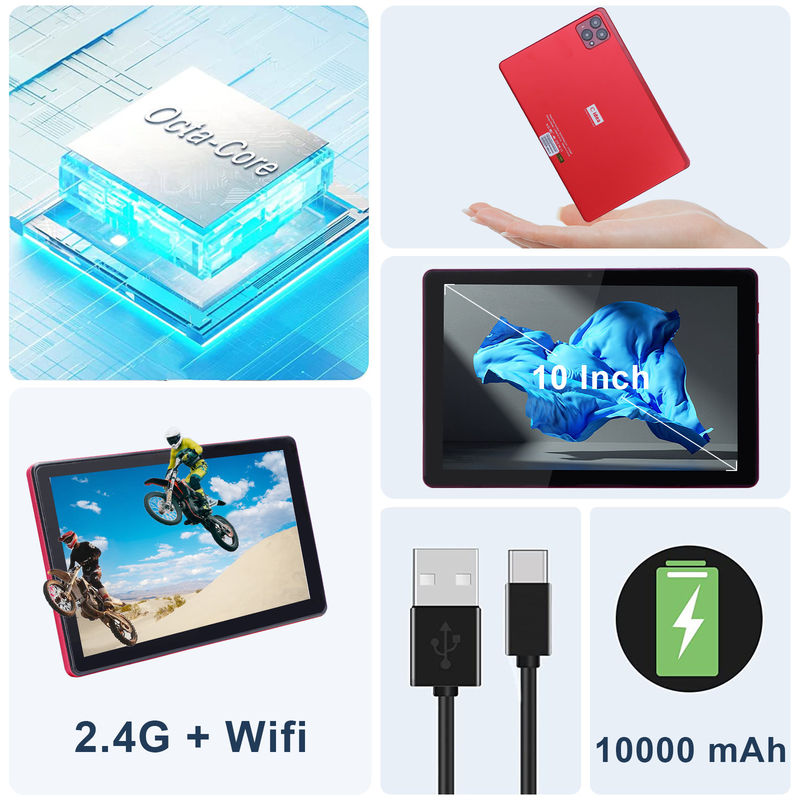 C Idea 10 cali Android 12 Tablet 8GB RAM 256GB ROM Model CM8000PLUS Czerwony