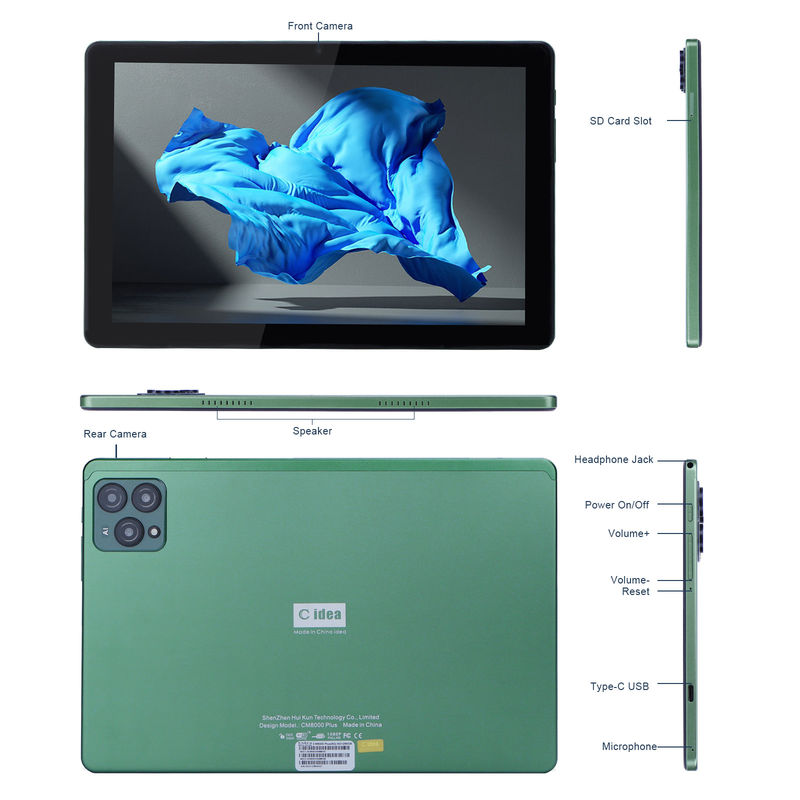 C Idea 10 cali Android 12 Tablet 8GB RAM 256GB ROM Model CM8000PLUS Zielony