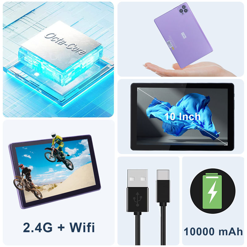 C Idea 10 cali Android 12 Tablet 8GB RAM 256GB ROM Model CM8000PLUS Fioletowy