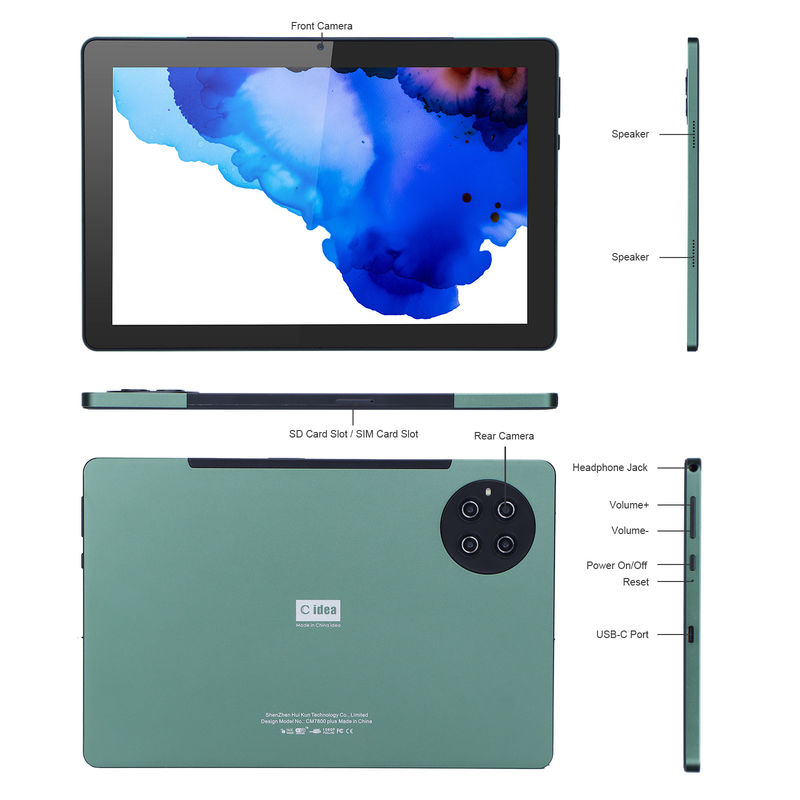 C Idea 9,7 cala Android 12 Tablet 8 GB RAM 512 GB ROM Model CM7800 Zielony