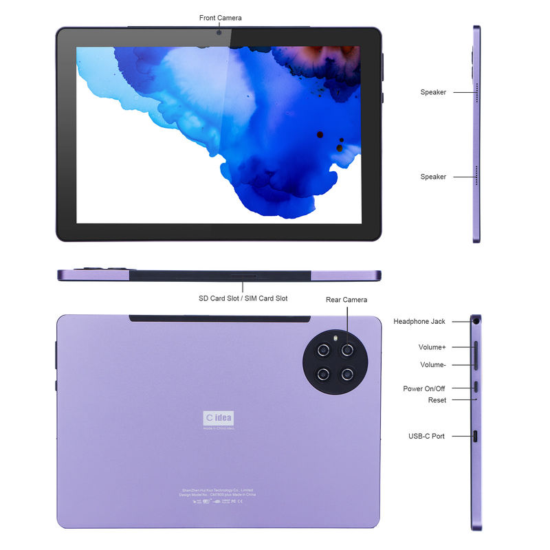 C Idea 9,7 cala Android 12 Tablet 8 GB RAM 512 GB ROM Model CM7800 Purple