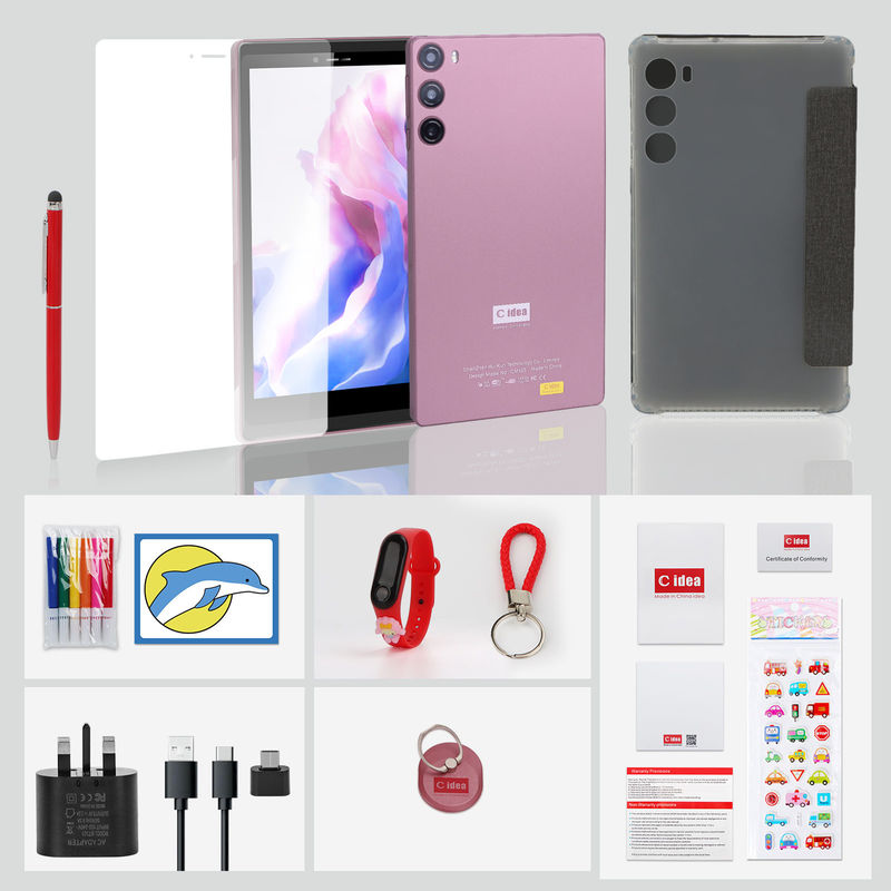 C Idea Android 12 Tablet 6GB RAM 128GB ROM Z SIM 7 Inch Tablet PC dla studentów CM525 Pink