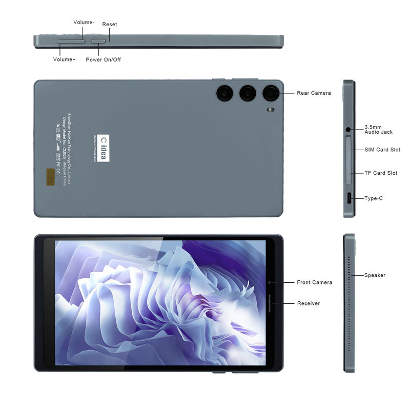 C Idea School Tablet 512 GB Android 12 Z SIM Smart Tablet PC CM525 Szary
