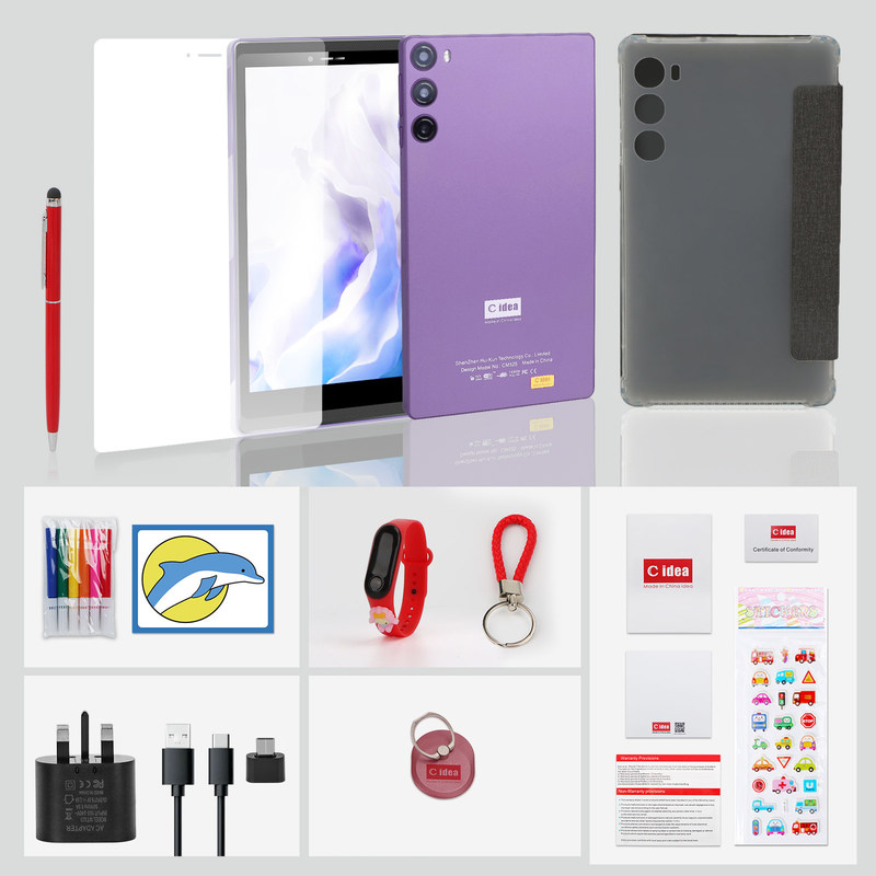 C Idea 7 cali 6+128GB 6000mAh Tablet Android PC z SIM dla studentów CM525 Purple