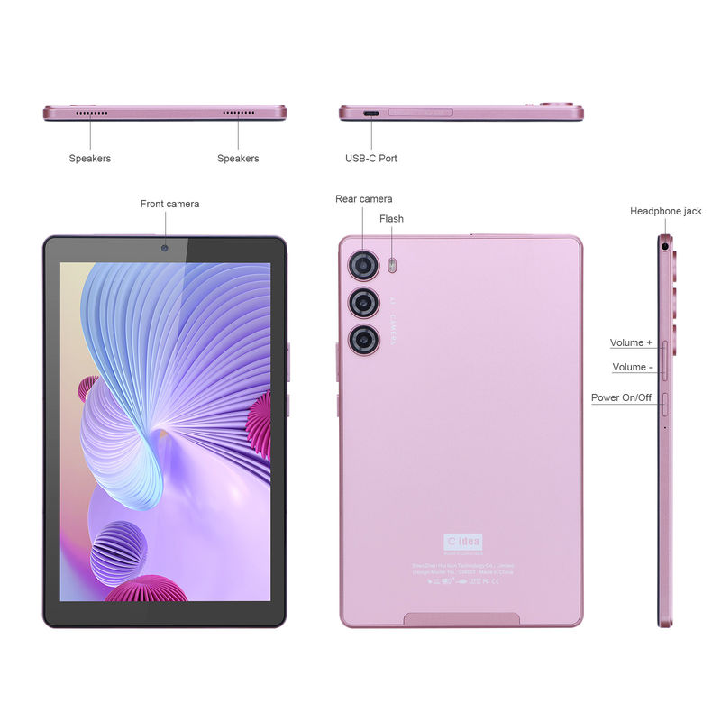 C idea 9 Inch Tablet PC WIFI 2.4G/5G 800x1280 IPS Screen Android Tablet Telefon Wsparcie połączeń z podwójnym aparatem ((Różowy)