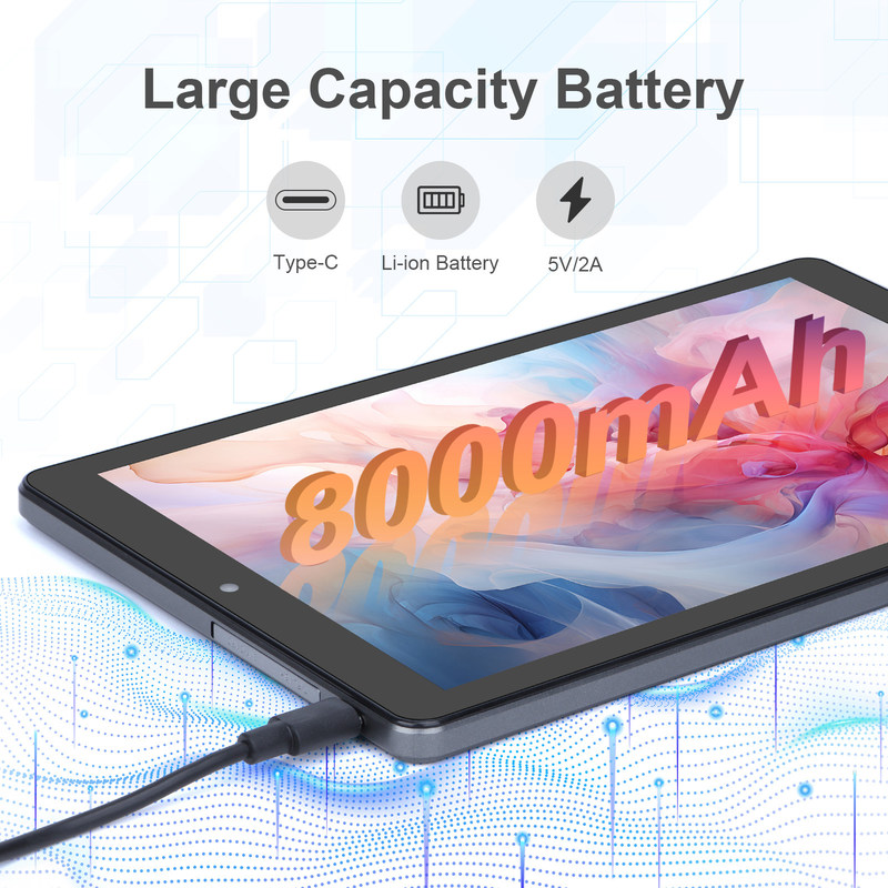 C idea 9 Inch Tablet PC WIFI 2.4G/5G 800x1280 IPS Screen Android Tablet Telefon wsparcie połączenia z podwójnym aparatem ((Szary)