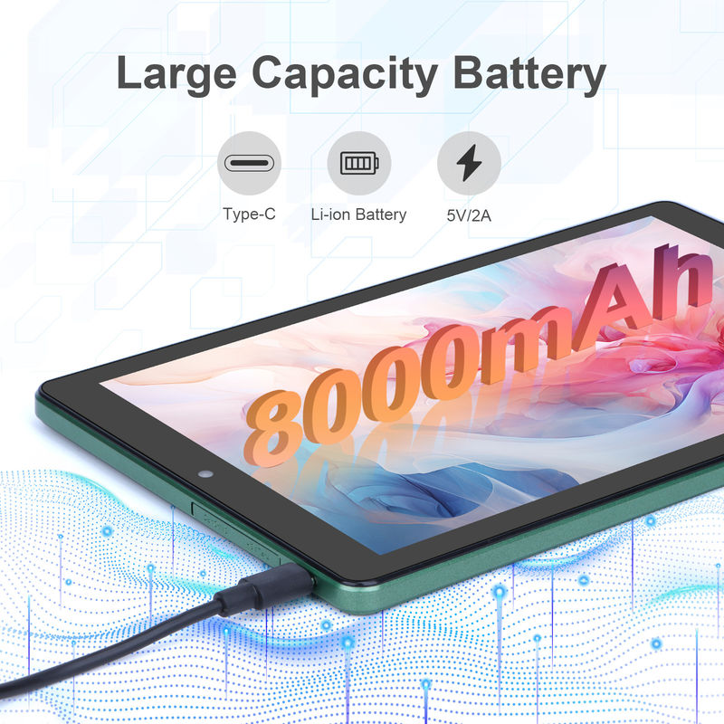 C idea 9 Inch Tablet PC WIFI 2.4G/5G 800x1280 IPS Screen Android Tablet Telefon wsparcie połączenia z podwójnym aparatem ((Zielona)