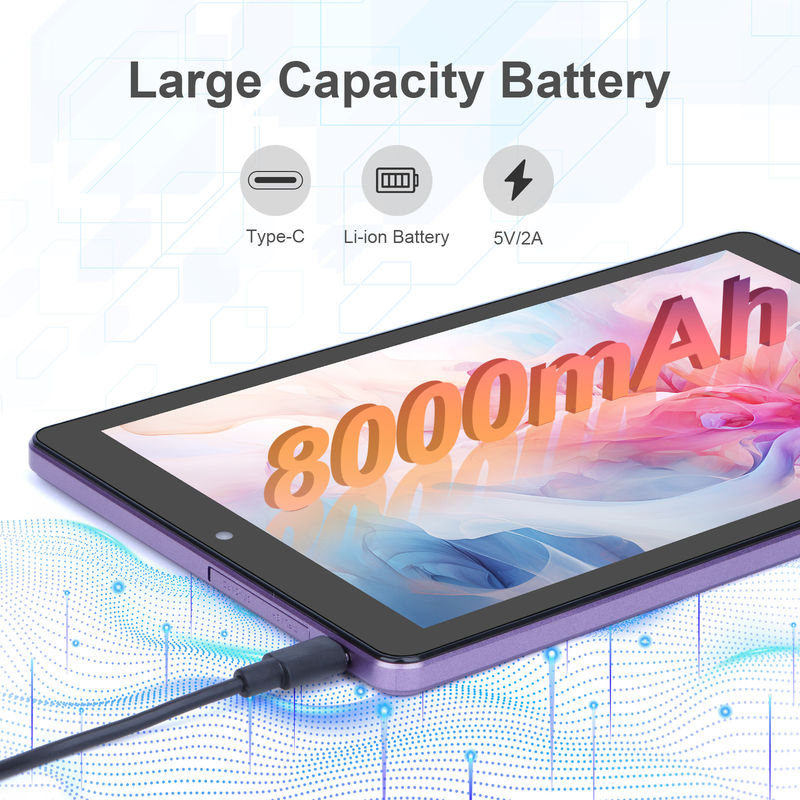 C idea 9 Inch Tablet PC WIFI 2.4G/5G 800x1280 IPS Screen Android Tablet Telefon wsparcie połączenia z podwójnym aparatem ((Purple)