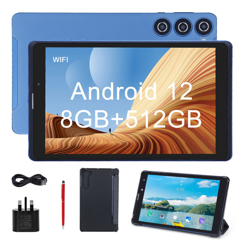 C idea 8 cali Tablet Android Producent z Androidem 12 Quad Core 8GB+512GB Przechowywanie IPS HD Display CM835 ((niebieski)