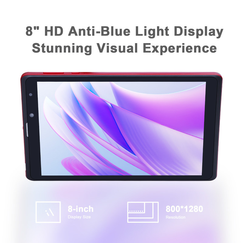 C idea 8 cali Tablet PC Android Producent z Androidem 12 Quad Core 8GB+512GB Przechowywanie IPS HD Display CM835 ((czerwony)