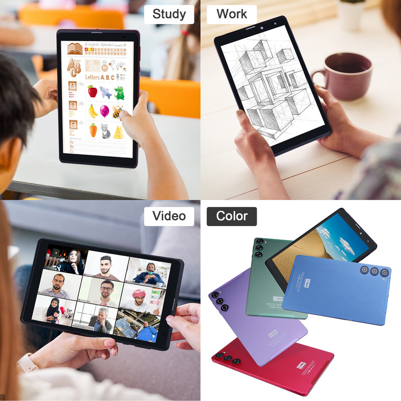 C idea 8 cali Android Tablet Pc Producent z Androidem 12 Quad Core 8GB+512GB Przechowywanie IPS HD Display CM835 ((czarny)