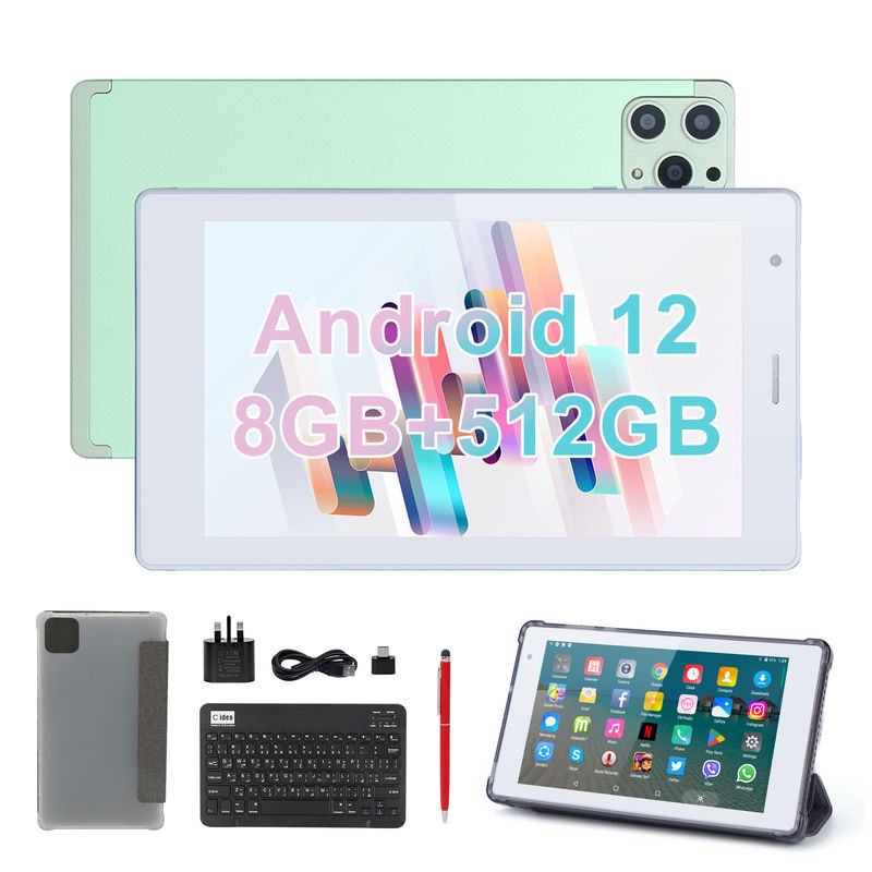 C idea 7 cali Android Smart Tablety 8+512GB Quad Core WiFi Tablety HD Ekran dotykowy CM513 ((zielony)