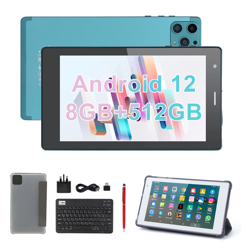 C idea 7 cali Android Smart Tablety 8+512GB Quad Core WiFi Tablet HD Touch Screen CM513 ((Błękitny)