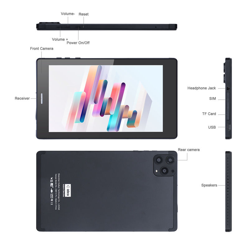 C idea 7 cali Android Smart Tablety 8+512GB Quad Core WiFi Tablety HD Ekran dotykowy CM513 ((Czarny)