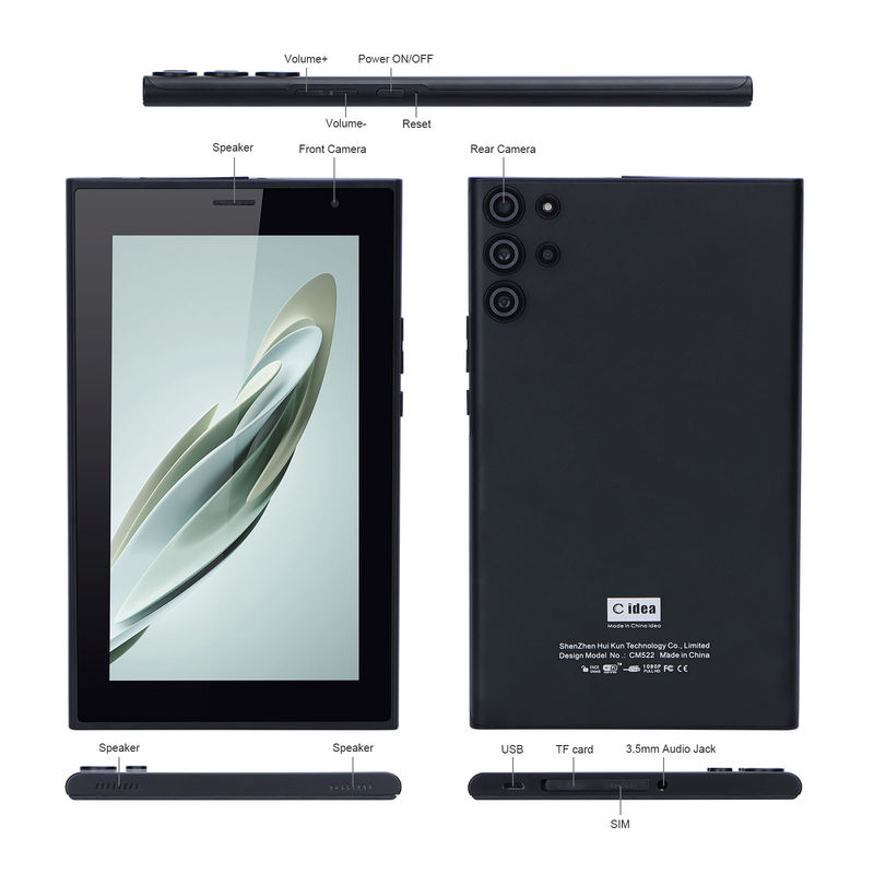 C idea Przenośny tablet o ekranie 7 cali z ekranem o niebieskim świetle Wi-Fi 32GB+32GB Rozszerzona podwójna kamera podarunkowa CM522 Czarny