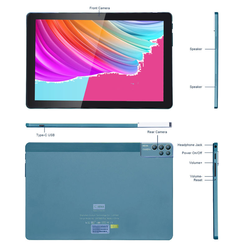 C idea 256ROM 10 Inch Tablet PC Dual 5MP+8MP Kamera Quad Core Z Klawiaturą Case CM7000 Błękitny