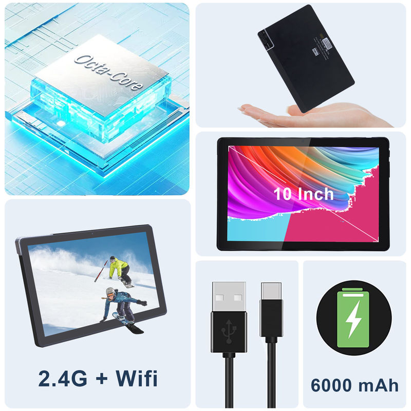 C idea 800x1280 IPS 10 Inch Tablet PC z obudową 256GB ROM Quad Core Dual 5MP+8MP Kamera HD IPS Display CM7000 Czarny