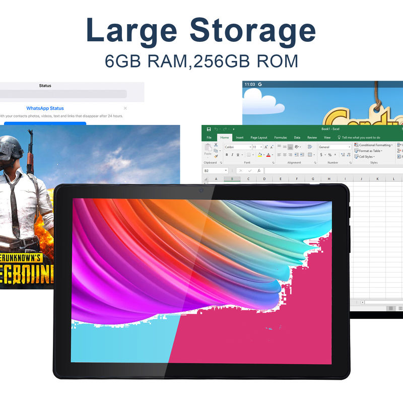 C idea 800x1280 IPS 10 Inch Tablet PC z obudową 256GB ROM Quad Core Dual 5MP+8MP Kamera HD IPS Display CM7000 Czarny