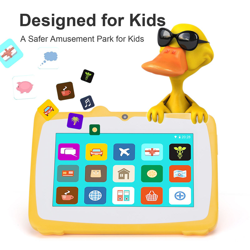 C idea 7 cali Android Kids Learning Tablet 64GB+32GB Rozszerzalna pamięć HD Dual Camera 2MP+2MP CM80 Żółty