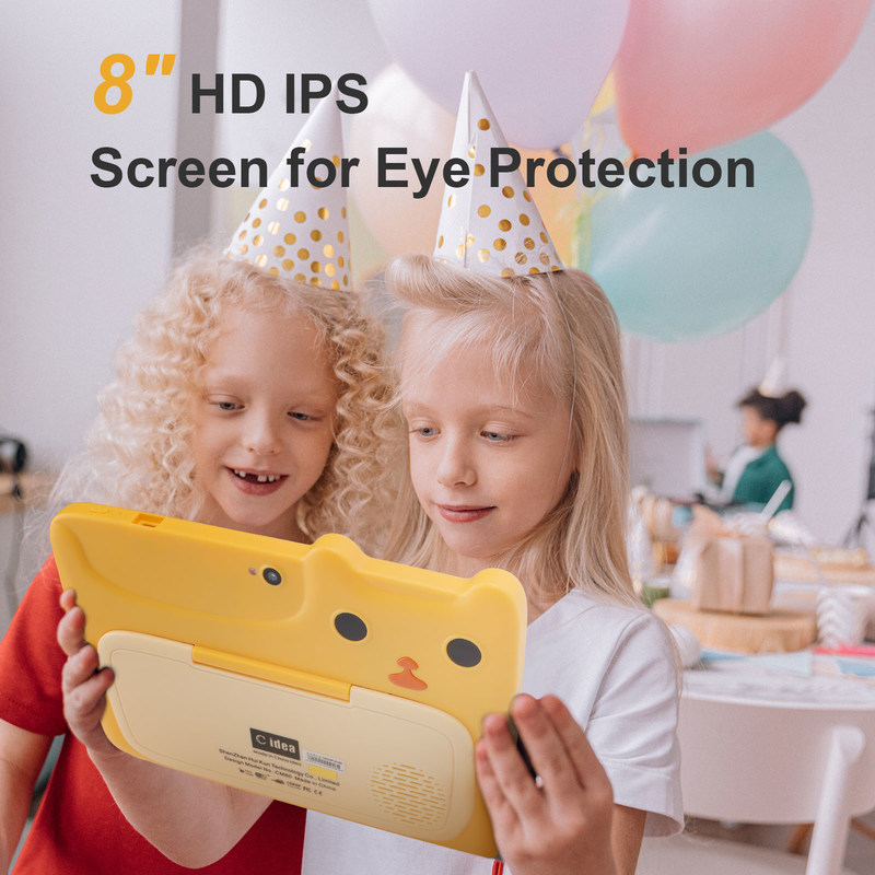 C idea 7 cali Android Kids Learning Tablet 64GB+32GB Rozszerzalna pamięć HD Dual Camera 2MP+2MP CM80 Żółty