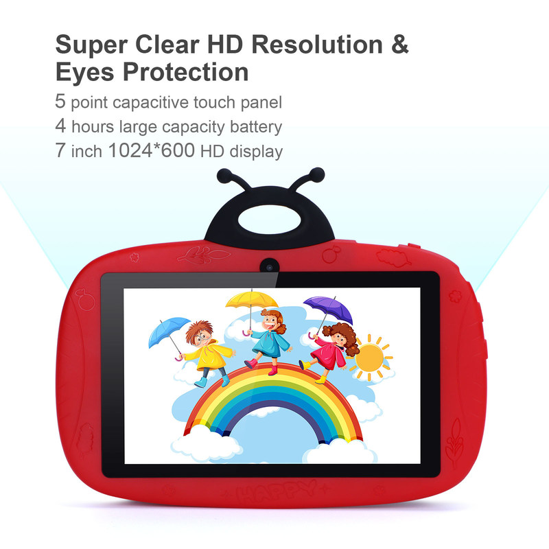 C idea Kids Android 7-calowy tablet z ekranem dotykowym 6 + 128 GB pamięci Bezpłatna obudowa WIFI Podwójny aparat CM75