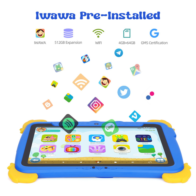 C idea Kids Tab 10,1 cala Android 13 Tablet dla dzieci 4GB RAM 64GB ROM Ochrona oczu Ekran dotykowy dla dzieci 3-8 lat