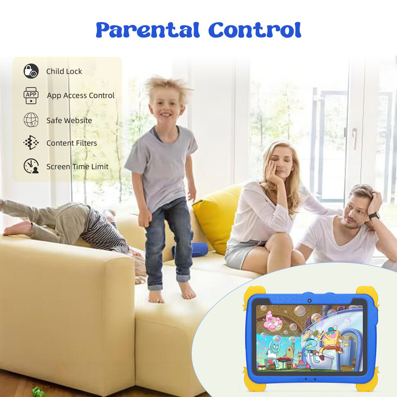 C idea Kids Tab 10,1 cala Android 13 Tablet dla dzieci 4GB RAM 64GB ROM Ochrona oczu Ekran dotykowy dla dzieci 3-8 lat