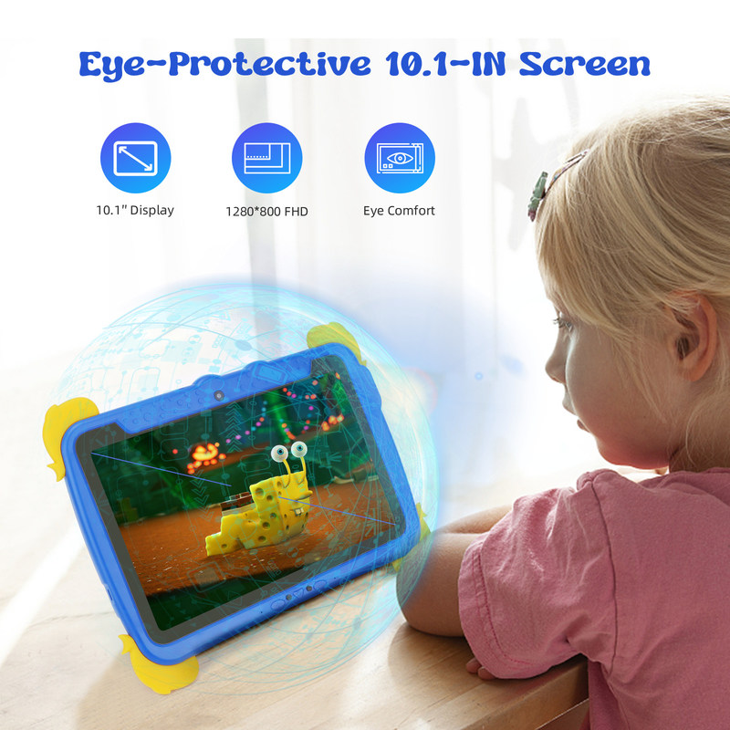 C idea Kids Tab 10,1 cala Android 13 Tablet dla dzieci 4GB RAM 64GB ROM Ochrona oczu Ekran dotykowy dla dzieci 3-8 lat