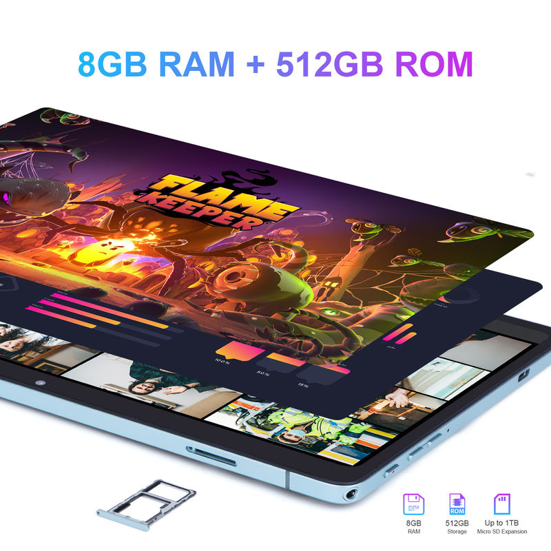 C idea 10.1 Inch Smart Tablet 10000mAh Bateria 8GB + 512GB z klawiaturą Bluetooth i wsparciem SIM dla edukacji i uczenia się