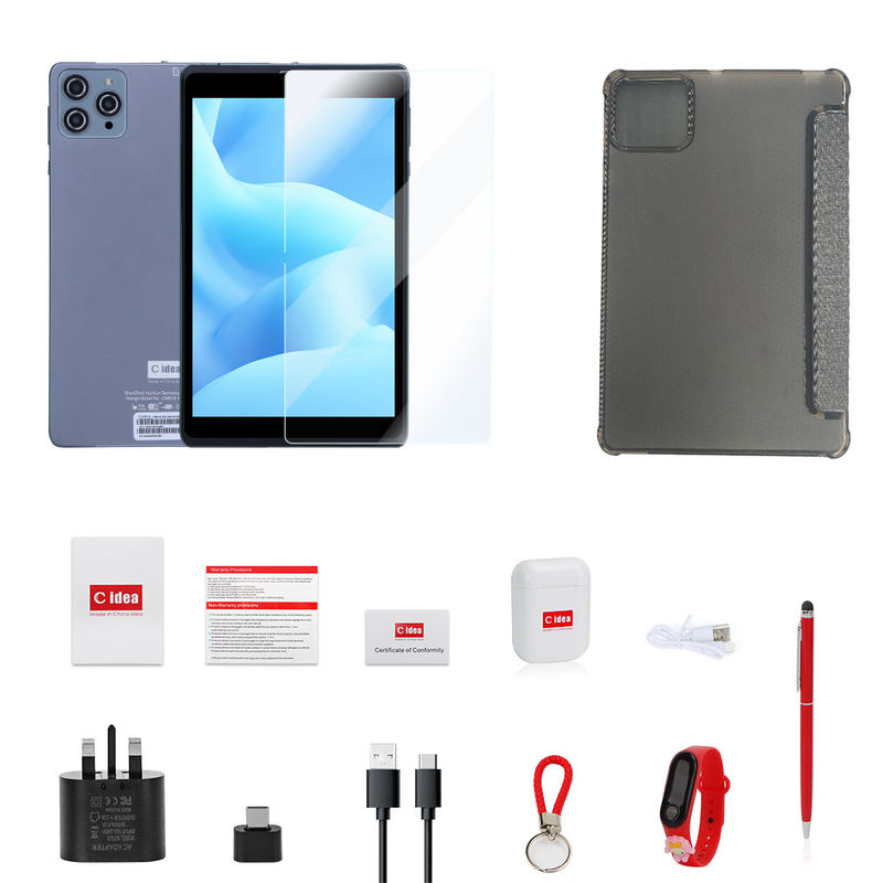 C idea Android Tablet PC Dual Camera 8 Inch 1280x800 IPS HD Display Tablety Android 12 dla studentów CM818-Grey
