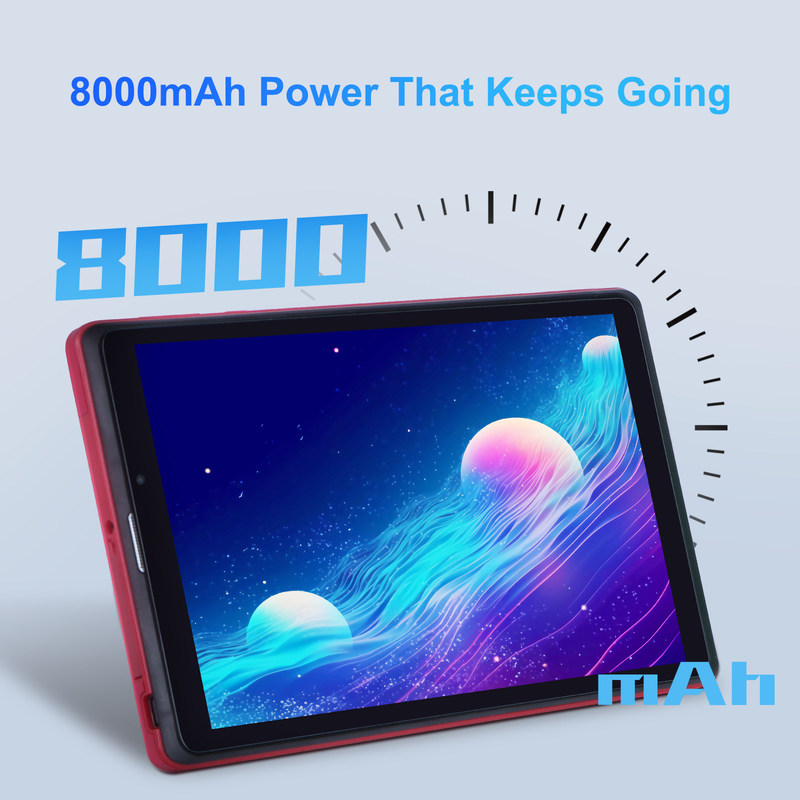 C idea 8 cali Android 12 Tablet 8GB RAM 512GB ROM 8000mAh Bateria 5+8MP Kamera dla studentów z obsługą SIM CM818-czerwony