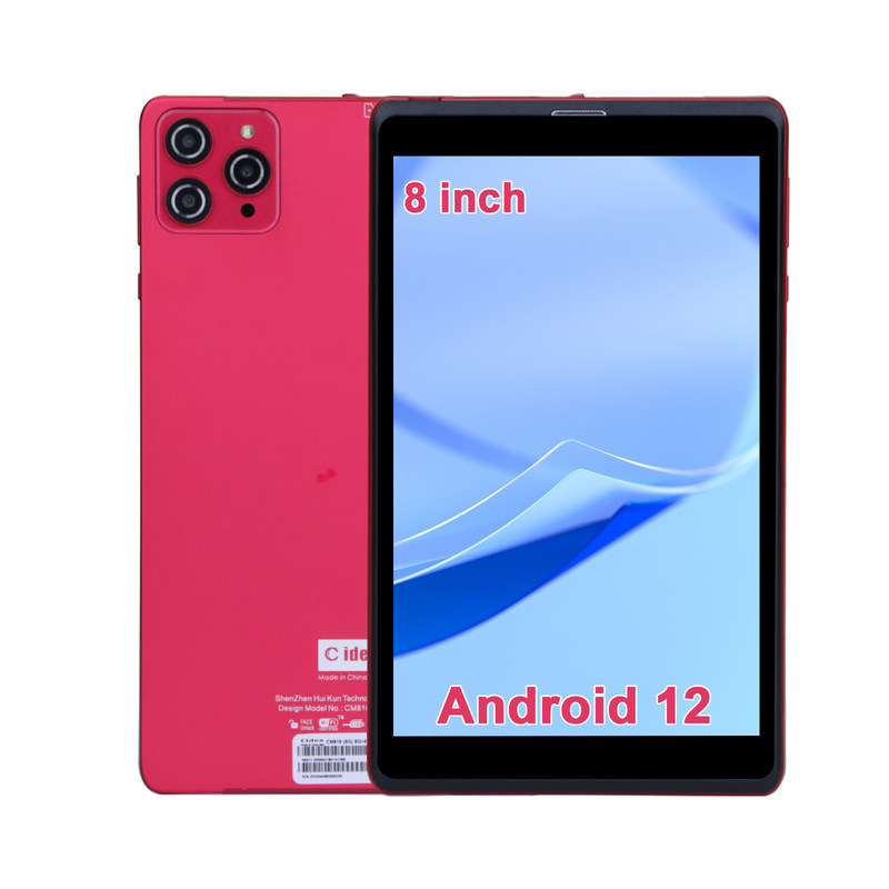 C idea 8 cali Android 12 Tablet 8GB RAM 512GB ROM 8000mAh Bateria 5+8MP Kamera dla studentów z obsługą SIM CM818-czerwony