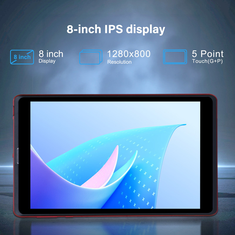 C idea 8 cali Android 12 Tablet 8GB RAM 512GB ROM 8000mAh Bateria 5+8MP Kamera dla studentów z obsługą SIM CM818-czerwony