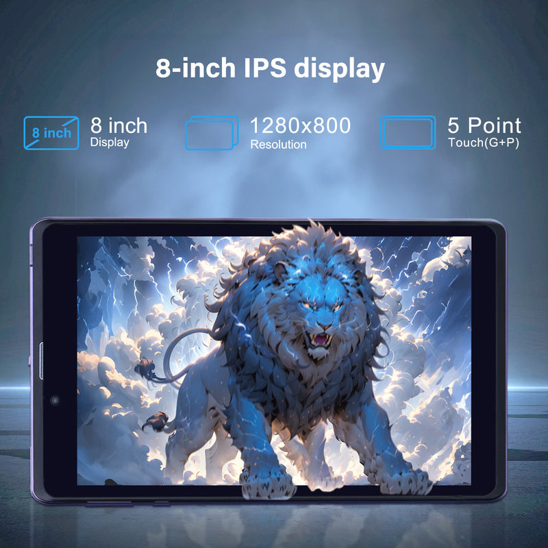 C Idea Portable 8 In Android Tablet PC 8 GB RAM 512 GB Android 12 Tablet IPS HD Wyświetlacz Quad Core CM818-Purple