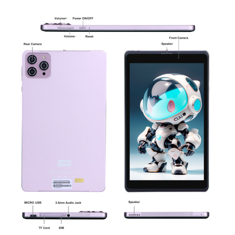 C Idea 8 Inch Android 12 Tablet 8000mAh Bateria 5MP + 8MP Kamera 8GB RAM 512GB ROM Do edukacji uczenia się CM818-różowy