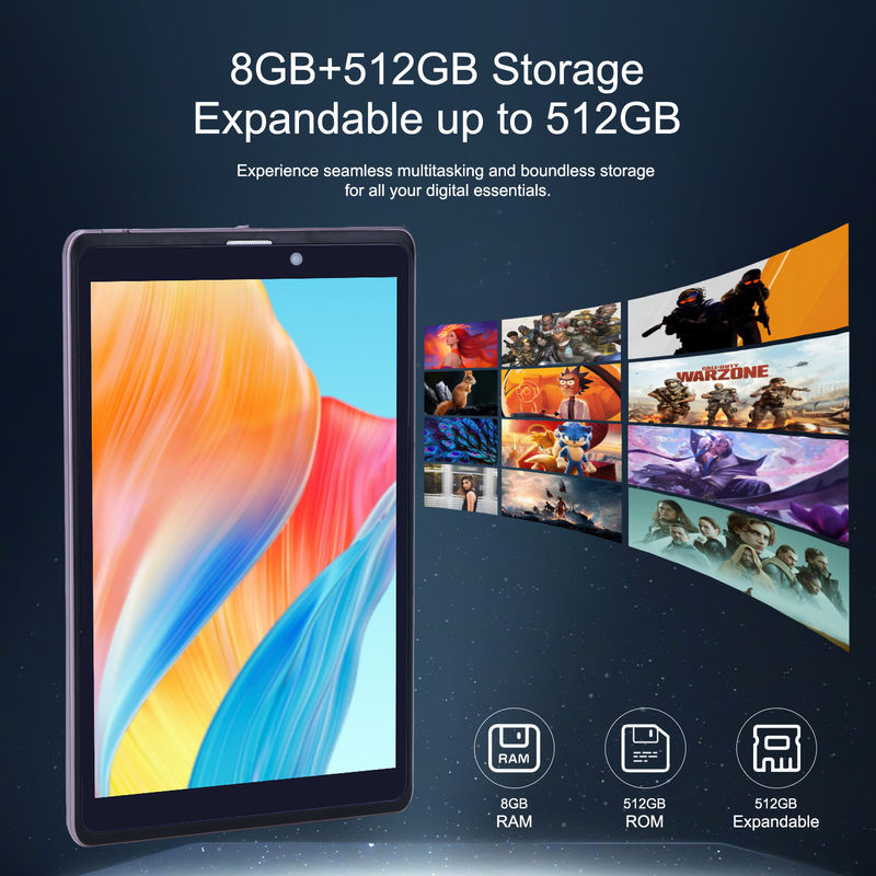 C Idea 8 Inch Android 12 Tablet 8000mAh Bateria 5MP + 8MP Kamera 8GB RAM 512GB ROM Do edukacji uczenia się CM818-różowy