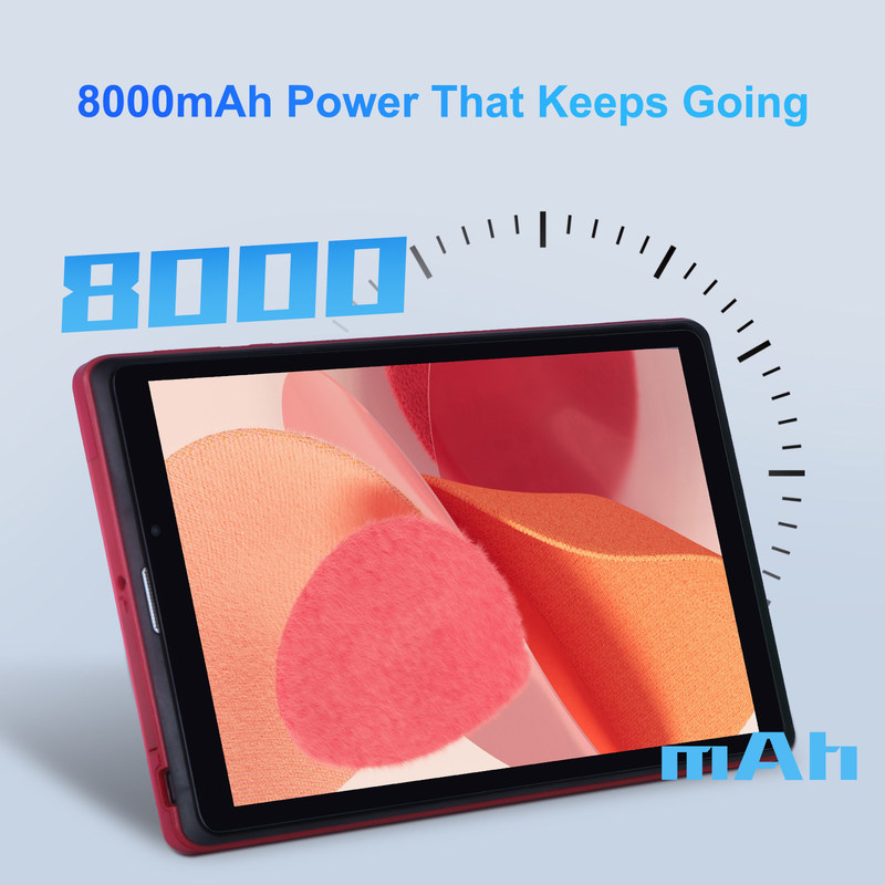 C idea 8 cali Android 12 Tablet 8GB RAM 512GB ROM 8000mAh Bateria 5+8MP Kamera dla nastolatków z obsługą SIM CM818-czerwony