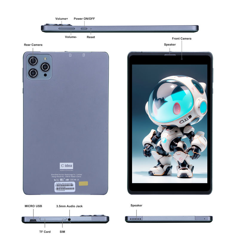 C idea Android Tablet PC Dual Camera 8 Inch 1280x800 IPS HD Display Android 12 Tablety dla nastolatków CM818-Szary