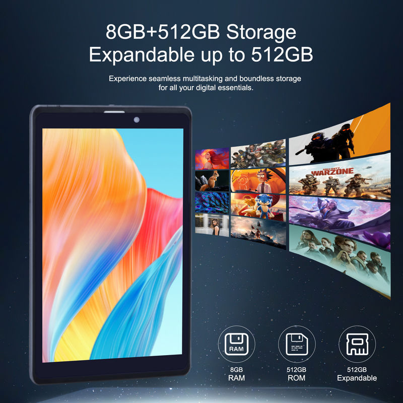 C idea Android Tablet PC Dual Camera 8 Inch 1280x800 IPS HD Display Android 12 Tablety dla nastolatków CM818-Szary
