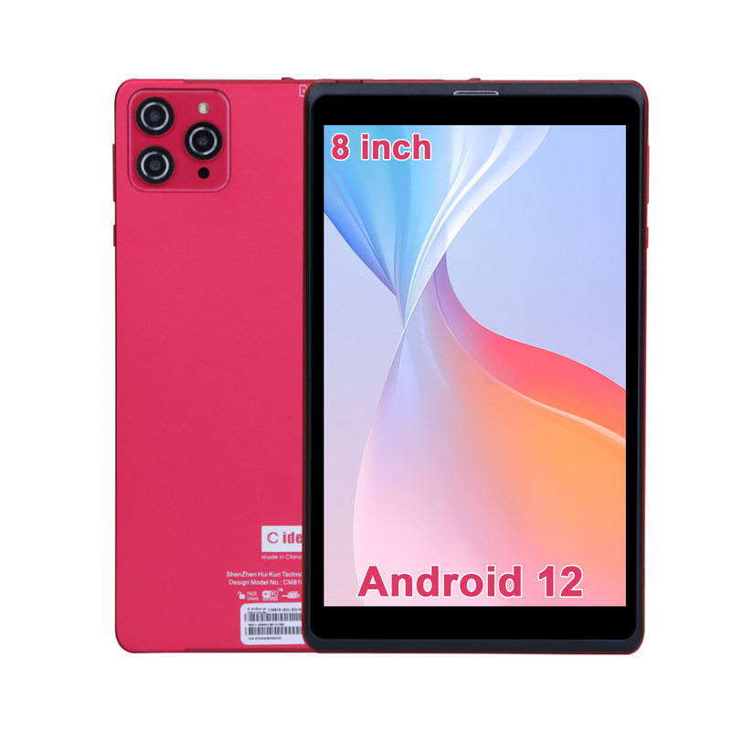 C idea 8 cali Android 12 Tablet 8GB RAM 512GB ROM 8000mAh Bateria 5+8MP Kamera dla studentów z obsługą SIM CM818-czerwony